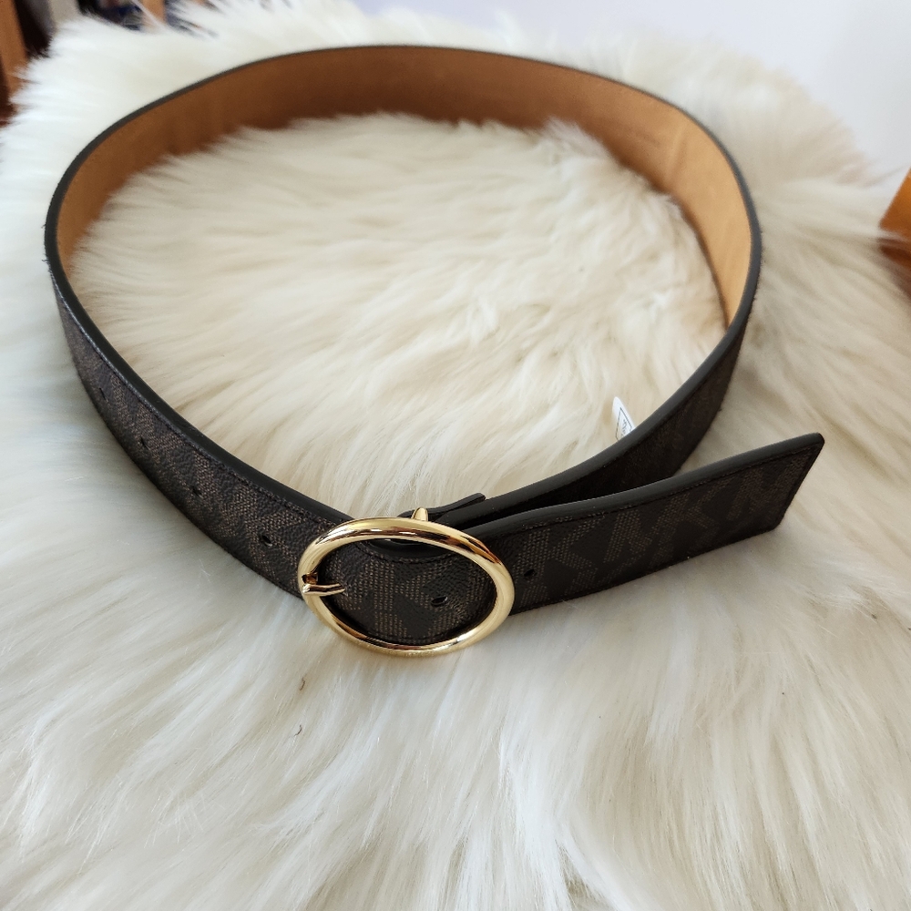 NWT Michael Michael Kors Brown Monogram Belt Medium